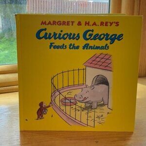 Margret & H.A. Reys "Curious George Feeds The Animals" Childrens Hardcover Book